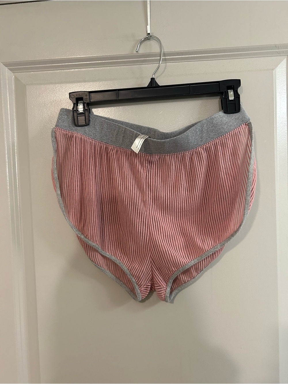FP Movement by Free People Pink Ribbed Lounge Shorts with Gray Trim